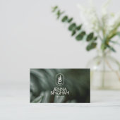 Elegant Lettering Monogram Logo Dark Green Photo Visitenkarte (Stehend Vorderseite)