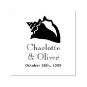 Elegant Lg Conch Seashell Couple Namen Datum Monog Permastempel (Design)