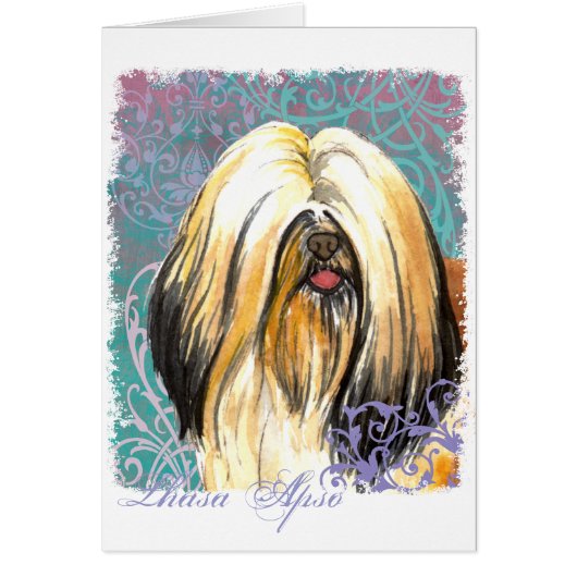 Elegant Lhasa Apso Card (Vorne)