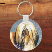 Elegant Lhasa Apso Schlüsselanhänger (Vorderseite)