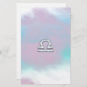 Elegant Libra Zodiac Sign Mother of Pearl Style Briefpapier (Vorne/Hinten)
