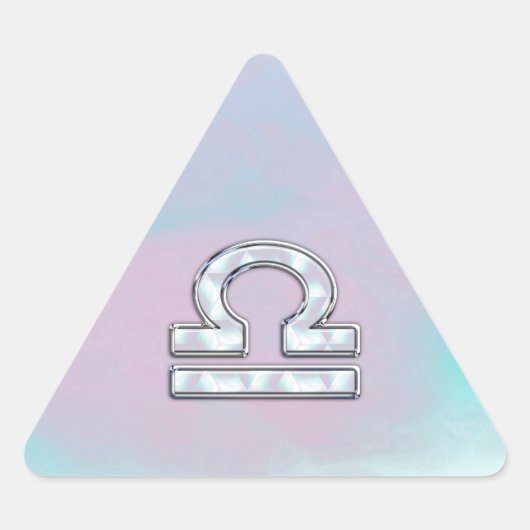 Elegant Libra Zodiac Sign Mother of Pearl Style Dreieckiger Aufkleber (Vorderseite)