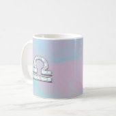 Elegant Libra Zodiac Sign Mother of Pearl Style Kaffeetasse (Vorderseite Links)