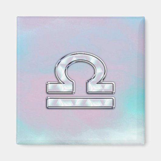 Elegant Libra Zodiac Sign Mother of Pearl Style Magnet (Vorne)
