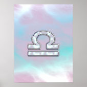 Elegant Libra Zodiac Sign Mother of Pearl Style Poster (Vorne)