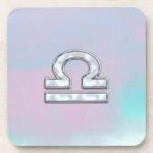 Elegant Libra Zodiac Sign Mother of Pearl Style Untersetzer (Vorderseite)