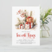 Elegant 'Lieblings-Dinge' Geschenk-Börsenfeste Einladung (Stehend Vorderseite)