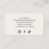 Elegant Life Coach Neutral Beige Watercolor Visitenkarte (Rückseite)