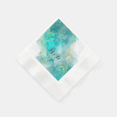 Elegant Light Blue and Gold Wedding Napkins Serviette (Ecke)