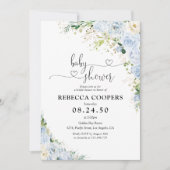 Elegant Light Blue Baby Shower Invitation Einladung (Vorderseite)