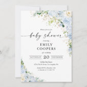 Elegant Light Blue Baby Shower Invitation Einladung (Vorderseite)