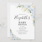 Elegant Light Blue Baby Shower Invitation Einladung (Vorderseite)
