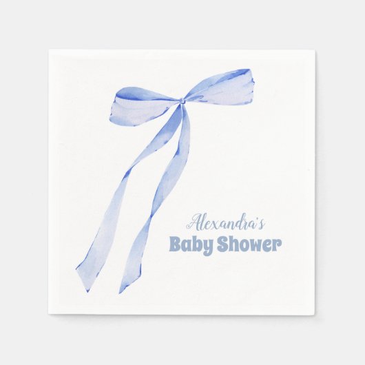 Elegant Light Blue Bow Serviette (Vorderseite)