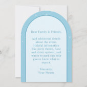 Elegant Light Blue Butterfly Quinceañera - Custom Einladung (Rückseite)