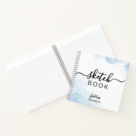 Elegant light blue custom Name  Notizblock (Innenseite)