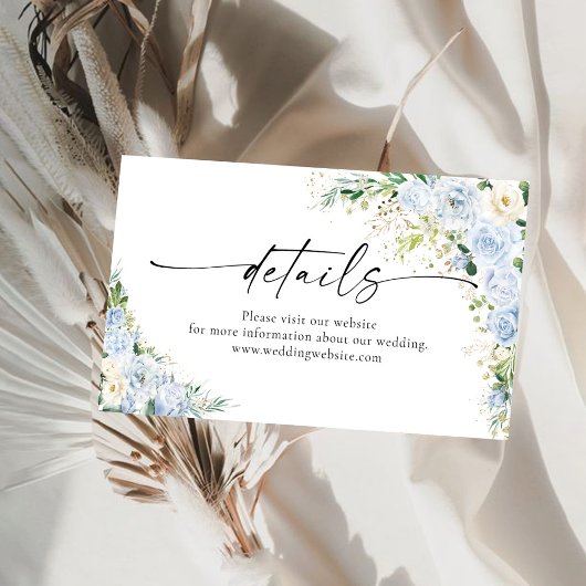 Elegant Light Blue Details Enclosure Card Begleitkarte