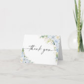 Elegant Light Blue Floral Thank You Card Dankeskarte (Vorderseite)