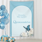 Elegant Light Blue Quinceñera - Begrüßungszeichen Banner