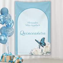 Elegant Light Blue Quinceñera - Begrüßungszeichen