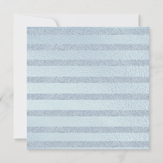 Elegant Light Blue Quinceñera, floral Einladung (Rückseite)