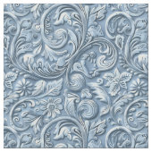 Elegant light blue tooled leather floral stoff (Nahaufnahme)