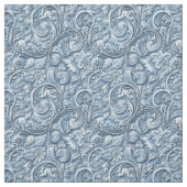 Elegant light blue tooled leather floral stoff (Muster)