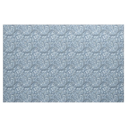Elegant light blue tooled leather floral stoff (Fat Quarter (45,7 x 55,9 cm))