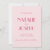 Elegant Light Deep Pink Minimalist Photo Wedding Save The Date (Rückseite)
