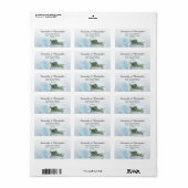 Elegant Light Dusty Blue Rose Hochzeitadresse Adressaufkleber (Vorne)