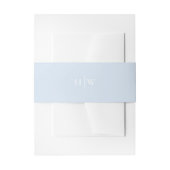 Elegant Light Dusty Blue Wedding Monogram Einladungsbanderole (Vorderseite Beispiel)
