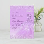 Elegant Light Lila Quinceanera 15. Geburtstag Einladung (Stehend Vorderseite)