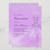 Elegant Light Lila Quinceanera 15. Geburtstag Einladung (Vorne/Hinten)