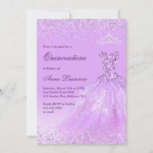 Elegant Light Lila Quinceanera 15. Geburtstag Einladung
