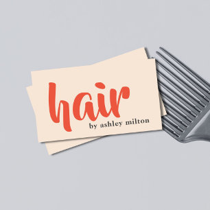 Elegant Light Pastel Hair Stylist Bold Visitenkarte