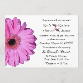 Elegant Light Pink Gerbera Daisy Wedding Einladung