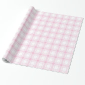 Elegant Light Pink Gingham 50th Birthday Wrapping Geschenkpapier (Ungerollt)