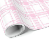 Elegant Light Pink Gingham 50th Birthday Wrapping Geschenkpapier (Rolleneckpunkt)