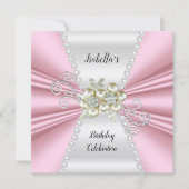 Elegant Light Pink Pearl White Diamond Geburtstag Einladung (Vorderseite)