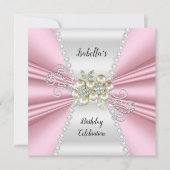 Elegant Light Pink Pearl White Diamond Geburtstag Einladung (Vorderseite)