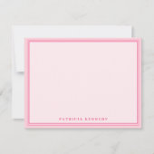 Elegant Light Pink Two Border Name Personalized Mitteilungskarte (Vorderseite)