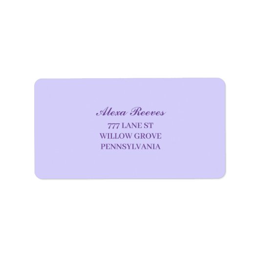 Elegant Light Purple Lilac Flowers Wedding Adressaufkleber (Vorne)