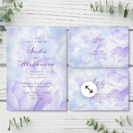 Elegant Light Purple Lilac Flowers Wedding RSVP Karte