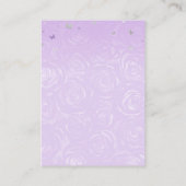 Elegant Light Purple Silver Butterfly RSVP QR Code Begleitkarte (Rückseite)