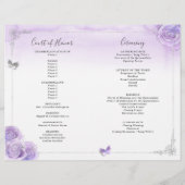 Elegant Light Purple Silver Quinceanera Program (Rückseite)