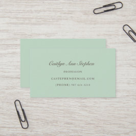 Elegant Light Teal Business Card Visitenkarte