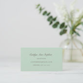 Elegant Light Teal Business Card Visitenkarte (Stehend Vorderseite)