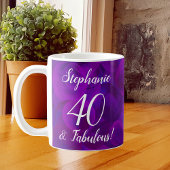 Elegant Lila 40 und Fabelous Jahr Personalisiert Kaffeetasse