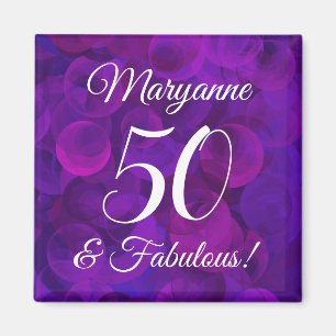 Elegant Lila 50 und fabelhafte Geburtstagsparty Magnet