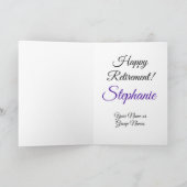 Elegant Lila 55 und ermüdete glückliche Rente Karte (Innenseite)