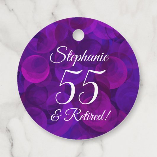 Elegant Lila 55 und Rentenersatz Geschenkanhänger (Rückseite)